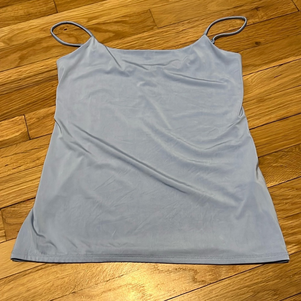 Light blue body contour express tank top